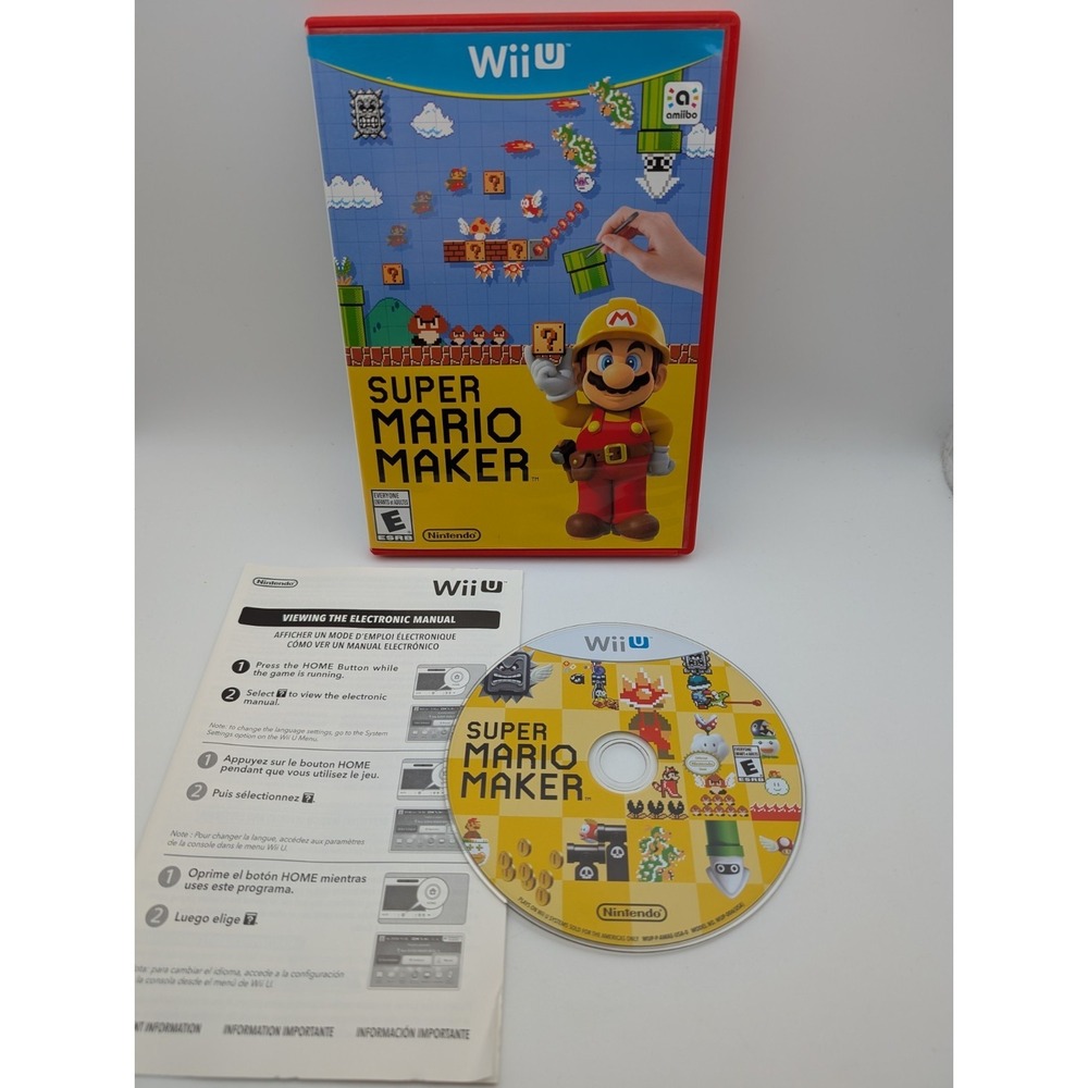 Super Mario Maker Nintendo Wii U Complete Near Mint Disc